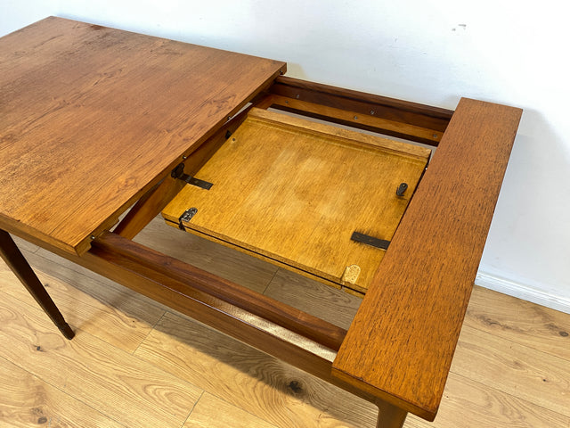 WMK I Stilvoller jedoch abgenutzter erweiterbarer skandinavischer Mid-Century Esstisch in Teakholz und Palisander # Tisch Esszimmertisch Holztisch Küchentisch Dining Table Danish Design Vintage Teak