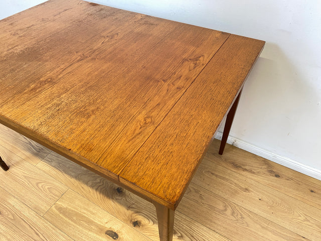 WMK I Stilvoller jedoch abgenutzter erweiterbarer skandinavischer Mid-Century Esstisch in Teakholz und Palisander # Tisch Esszimmertisch Holztisch Küchentisch Dining Table Danish Design Vintage Teak