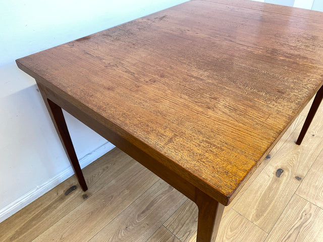 WMK I Stilvoller jedoch abgenutzter erweiterbarer skandinavischer Mid-Century Esstisch in Teakholz und Palisander # Tisch Esszimmertisch Holztisch Küchentisch Dining Table Danish Design Vintage Teak