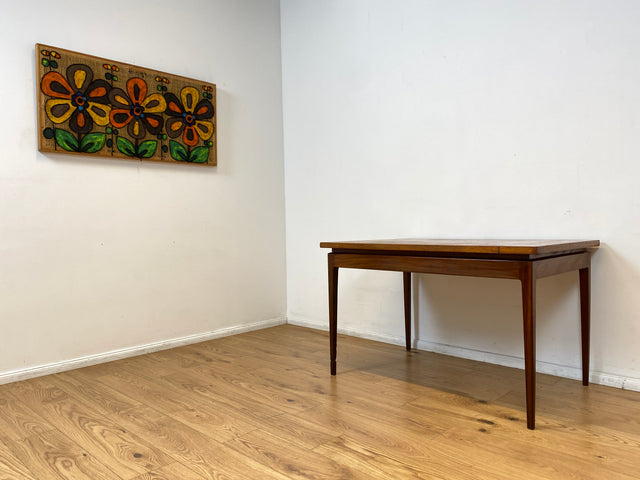 WMK I Stilvoller jedoch abgenutzter erweiterbarer skandinavischer Mid-Century Esstisch in Teakholz und Palisander # Tisch Esszimmertisch Holztisch Küchentisch Dining Table Danish Design Vintage Teak