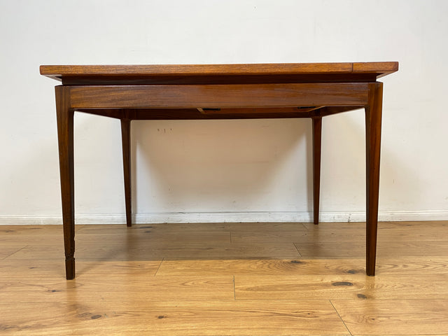 WMK I Stilvoller jedoch abgenutzter erweiterbarer skandinavischer Mid-Century Esstisch in Teakholz und Palisander # Tisch Esszimmertisch Holztisch Küchentisch Dining Table Danish Design Vintage Teak