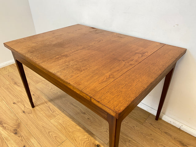 WMK I Stilvoller jedoch abgenutzter erweiterbarer skandinavischer Mid-Century Esstisch in Teakholz und Palisander # Tisch Esszimmertisch Holztisch Küchentisch Dining Table Danish Design Vintage Teak
