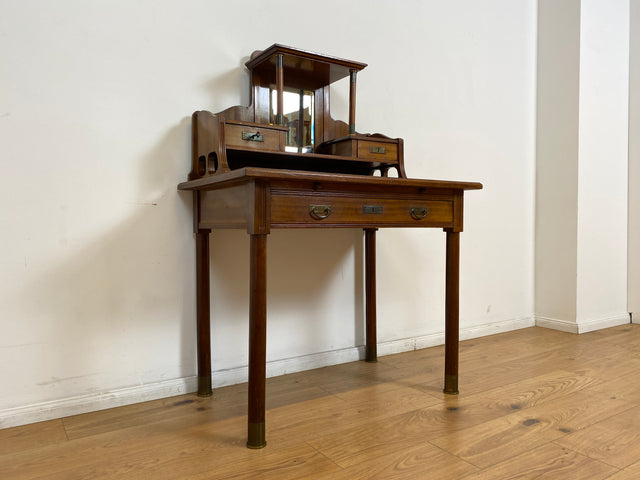 WMK # Wunderschöner & sehr filigraner antiker Schreibtisch mit Spiegel Aufsatz und ausziehbarer Schreibplatte, um 1910 # Sekretär Frisiertisch Schminktisch Frisierkommode Lady Desk Jugendstil Vintage