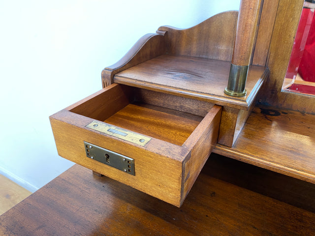 WMK # Wunderschöner & sehr filigraner antiker Schreibtisch mit Spiegel Aufsatz und ausziehbarer Schreibplatte, um 1910 # Sekretär Frisiertisch Schminktisch Frisierkommode Lady Desk Jugendstil Vintage