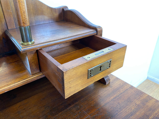 WMK # Wunderschöner & sehr filigraner antiker Schreibtisch mit Spiegel Aufsatz und ausziehbarer Schreibplatte, um 1910 # Sekretär Frisiertisch Schminktisch Frisierkommode Lady Desk Jugendstil Vintage