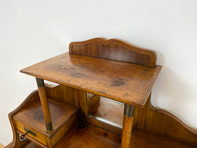 WMK # Wunderschöner & sehr filigraner antiker Schreibtisch mit Spiegel Aufsatz und ausziehbarer Schreibplatte, um 1910 # Sekretär Frisiertisch Schminktisch Frisierkommode Lady Desk Jugendstil Vintage