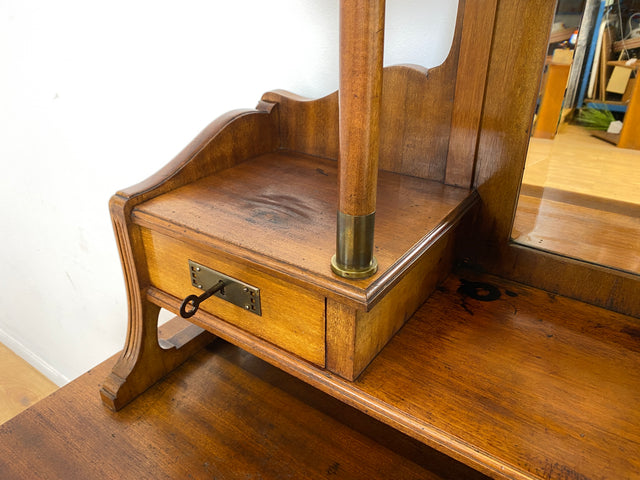 WMK # Wunderschöner & sehr filigraner antiker Schreibtisch mit Spiegel Aufsatz und ausziehbarer Schreibplatte, um 1910 # Sekretär Frisiertisch Schminktisch Frisierkommode Lady Desk Jugendstil Vintage