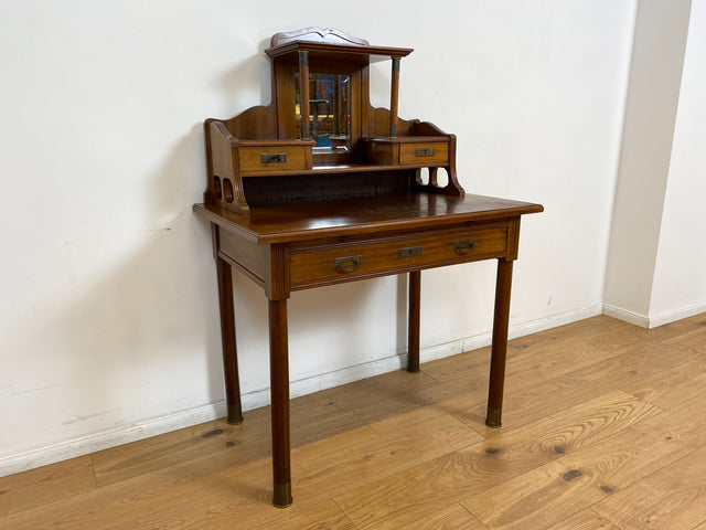 WMK # Wunderschöner & sehr filigraner antiker Schreibtisch mit Spiegel Aufsatz und ausziehbarer Schreibplatte, um 1910 # Sekretär Frisiertisch Schminktisch Frisierkommode Lady Desk Jugendstil Vintage