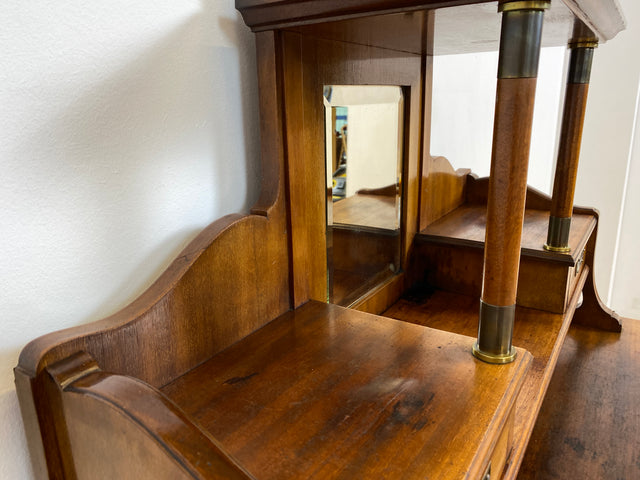 WMK # Wunderschöner & sehr filigraner antiker Schreibtisch mit Spiegel Aufsatz und ausziehbarer Schreibplatte, um 1910 # Sekretär Frisiertisch Schminktisch Frisierkommode Lady Desk Jugendstil Vintage