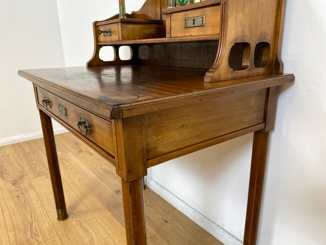 WMK # Wunderschöner & sehr filigraner antiker Schreibtisch mit Spiegel Aufsatz und ausziehbarer Schreibplatte, um 1910 # Sekretär Frisiertisch Schminktisch Frisierkommode Lady Desk Jugendstil Vintage