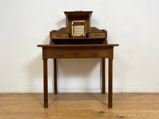 WMK # Wunderschöner & sehr filigraner antiker Schreibtisch mit Spiegel Aufsatz und ausziehbarer Schreibplatte, um 1910 # Sekretär Frisiertisch Schminktisch Frisierkommode Lady Desk Jugendstil Vintage
