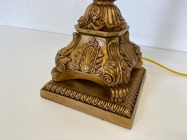 WMK # Hochwertiger Nachbau einer prachtvollen Barock Tischlampe mit edlen Kristallglas Tropfen # goldene Kristallleuchte Leselampe Tischleuchte Licht Lampe Regency Rokoko Vintage Berlin Augsburg Jena