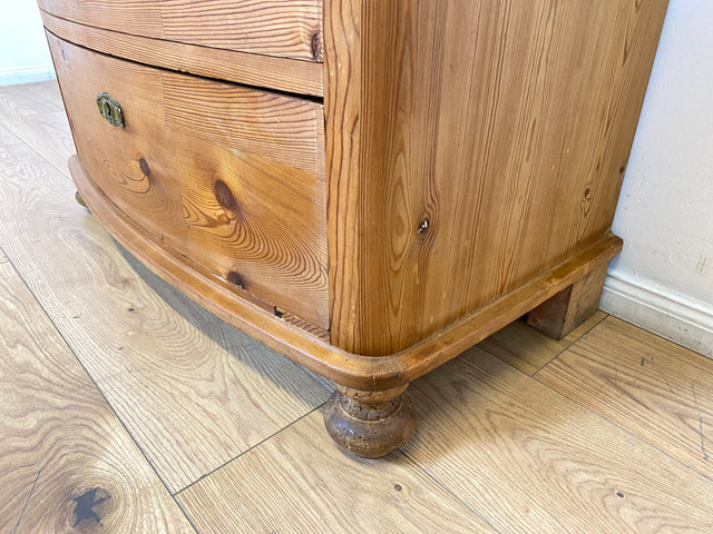 WMK I Wunderschöne große antike Kommode aus vollem Holz mit Schubladen und Messingbeschlag I Schrank Anrichte Sideboard Wäsche Flur Wickel Weichholz Biedermeier Vintage Regensburg Hannover Heidelberg