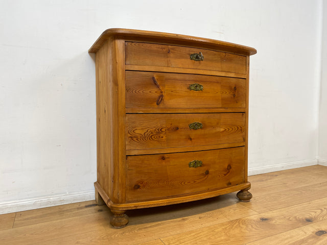 WMK I Wunderschöne große antike Kommode aus vollem Holz mit Schubladen und Messingbeschlag I Schrank Anrichte Sideboard Wäsche Flur Wickel Weichholz Biedermeier Vintage Regensburg Hannover Heidelberg
