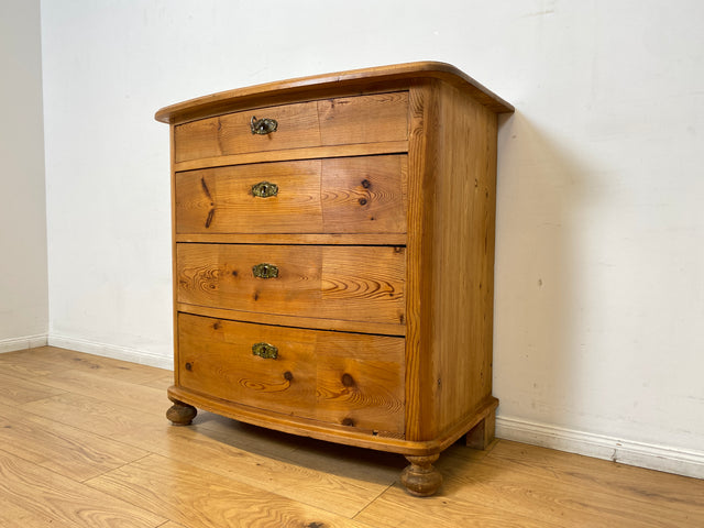 WMK I Wunderschöne große antike Kommode aus vollem Holz mit Schubladen und Messingbeschlag I Schrank Anrichte Sideboard Wäsche Flur Wickel Weichholz Biedermeier Vintage Regensburg Hannover Heidelberg