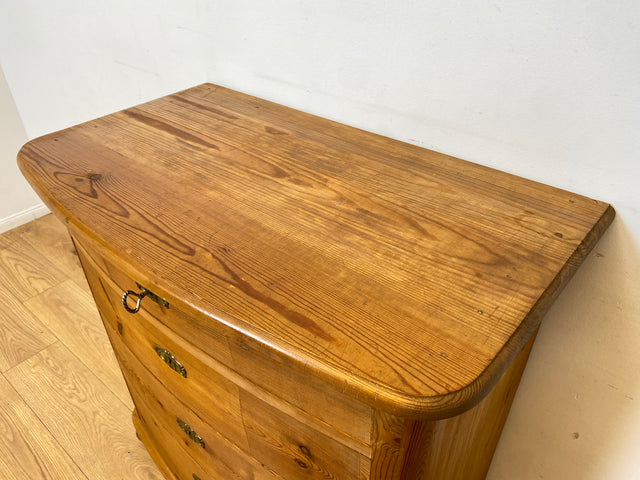 WMK I Wunderschöne große antike Kommode aus vollem Holz mit Schubladen und Messingbeschlag I Schrank Anrichte Sideboard Wäsche Flur Wickel Weichholz Biedermeier Vintage Regensburg Hannover Heidelberg