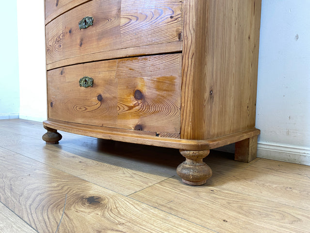 WMK I Wunderschöne große antike Kommode aus vollem Holz mit Schubladen und Messingbeschlag I Schrank Anrichte Sideboard Wäsche Flur Wickel Weichholz Biedermeier Vintage Regensburg Hannover Heidelberg