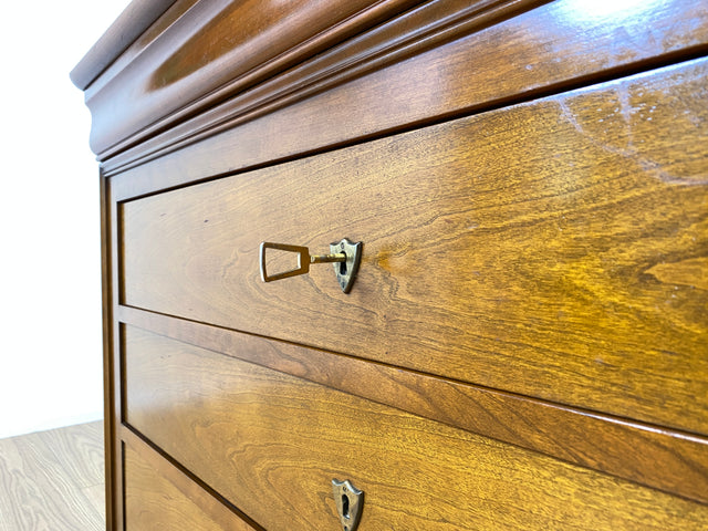 WMK # Hochwertige und sehr gut erhaltene große französische Stilmöbel Kommode von Grange in antikem Stil mit Schubladen und Messingbeschlägen # Schrank Schubladenkommode Anrichte Wickelkommode Vintage