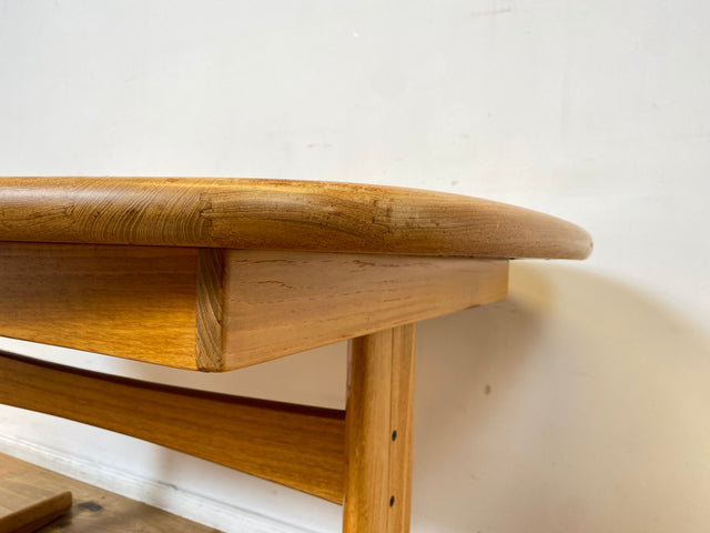 WMK I Hochwertiger großer ovaler skandinavischer Designer Esstisch von EMC Møbler aus massiver Ulme, 2-fach ausziehbar I Tisch Esszimmer Küche Dining Table Danish Design Vintage Berlin Herne München