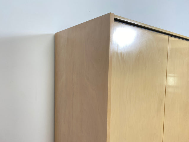 WMK I Endlich Platz! Raumaufhellender großer weißer Mid-Century Kleiderschrank mit Spiegeltüren und Innenspiegel I Schrank Schlafzimmerschrank Wäscheschrank Spiegelschrank Wardrobe Vintage 60er 70er