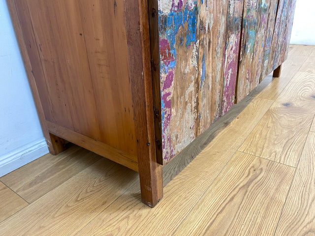 Boatwood by WMK I Einzigartiges großes Sideboard mit Schubladen I handmade Unikat aus altem Bootsholz I Teakholz massiv I Kommode Schrank Anrichte Wäschekommode Schubladenkommode Berlin Dresden Dessau