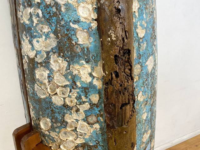 Boatwood by WMK I Einzigartiger handgefertigter Schrank gebaut aus echtem Fischerboot I Highboard Bücherschrank Bücherregal Holzregal Wäscheschrank Kommode Boot Einbaum Rarität Kunstwerk Bootsmöbel