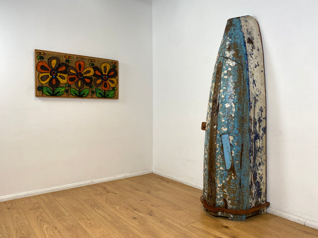 Boatwood by WMK I Einzigartiger handgefertigter Schrank gebaut aus echtem Fischerboot I Highboard Bücherschrank Bücherregal Holzregal Wäscheschrank Kommode Boot Einbaum Rarität Kunstwerk Bootsmöbel