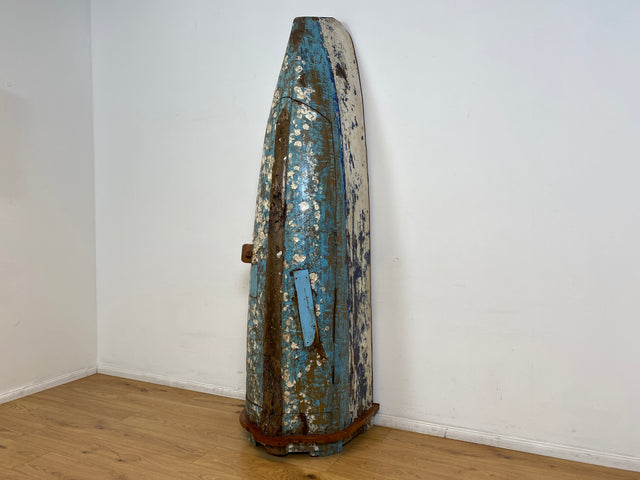 Boatwood by WMK I Einzigartiger handgefertigter Schrank gebaut aus echtem Fischerboot I Highboard Bücherschrank Bücherregal Holzregal Wäscheschrank Kommode Boot Einbaum Rarität Kunstwerk Bootsmöbel