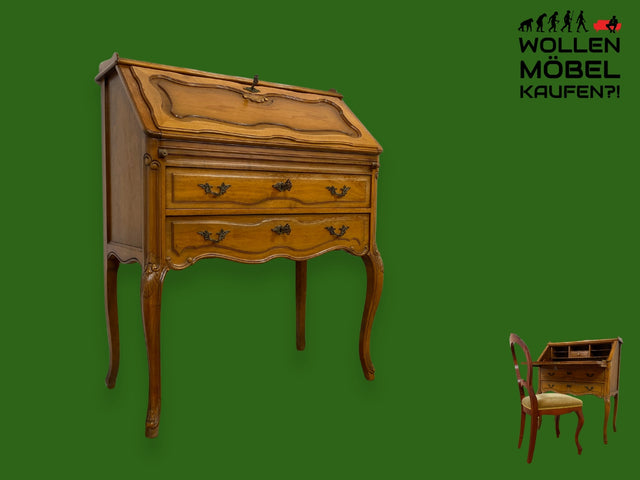 WMK I Sehr eleganter handverzierter Vintage Sekretär im antiken Stil I Schreibkommode Schreibschrank Schreibtisch Schminktisch Frisierkommode Lady Stilmöbel Chippendale I Berlin Koblenz Chemnitz