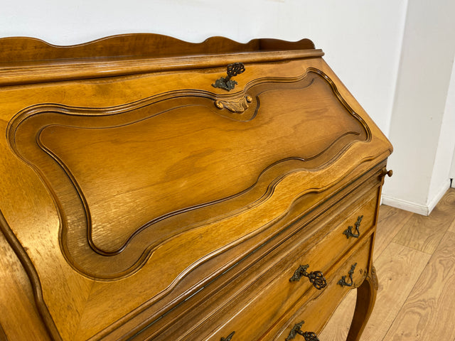 WMK I Sehr eleganter handverzierter Vintage Sekretär im antiken Stil I Schreibkommode Schreibschrank Schreibtisch Schminktisch Frisierkommode Lady Stilmöbel Chippendale I Berlin Koblenz Chemnitz