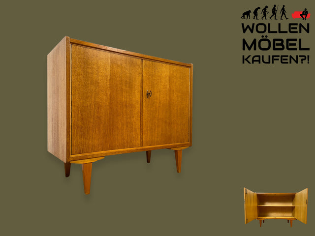 WMK I Stilvolle helle Mid-Century Kommode in Eiche, bau ähnlich mit VEB Hellerau I Sideboard Schrank Wäschekommode Anrichte TV Bank Schuhschrank Flurkommode 60er Vintage DDR Berlin Essen Regensburg