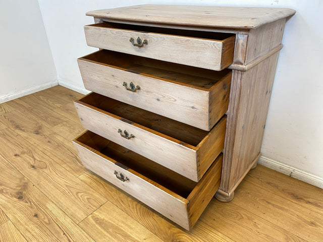 WMK I Sehr schöne helle antike Kommode aus vollem Holz mit Schubladen & Messinggriffen I Schubladenkommode Wäschekommode Schrank Wickelkommode Chest Biedermeier Gründerzeit Vintage Berlin Bremen Kiel