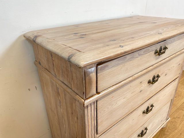 WMK I Sehr schöne helle antike Kommode aus vollem Holz mit Schubladen & Messinggriffen I Schubladenkommode Wäschekommode Schrank Wickelkommode Chest Biedermeier Gründerzeit Vintage Berlin Bremen Kiel