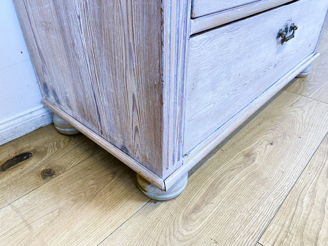 WMK I Sehr schöne helle antike Kommode aus vollem Holz mit Schubladen & Messinggriffen I Schubladenkommode Wäschekommode Schrank Wickelkommode Chest Biedermeier Gründerzeit Vintage Berlin Bremen Kiel