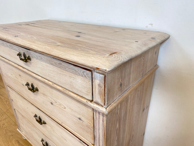 WMK I Sehr schöne helle antike Kommode aus vollem Holz mit Schubladen & Messinggriffen I Schubladenkommode Wäschekommode Schrank Wickelkommode Chest Biedermeier Gründerzeit Vintage Berlin Bremen Kiel