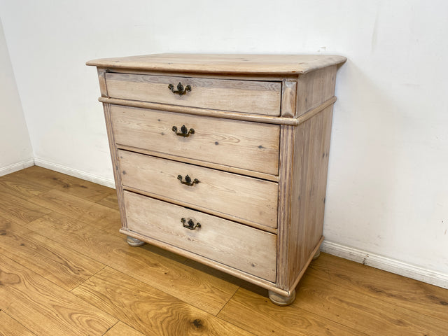 WMK I Sehr schöne helle antike Kommode aus vollem Holz mit Schubladen & Messinggriffen I Schubladenkommode Wäschekommode Schrank Wickelkommode Chest Biedermeier Gründerzeit Vintage Berlin Bremen Kiel
