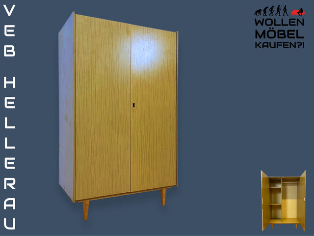WMK I Sehr gut erhaltener und perfekt aufgeteilter heller 70er Jahre Kleiderschrank von VEB Hellerau I Schrank Wäscheschrank Schlafzimmerschrank Wardrobe Vintage Retro I Berlin Regensburg Heidelberg