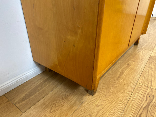 WMK I Formschöner heller Mid-Century Wäscheschrank mit innenliegenden Schubladen I Schrank Wardrobe Highboard Kommode Wäschekommode Schuhschrank Flurschrank Vintage 50er 60er Berlin Bremen Frankfurt