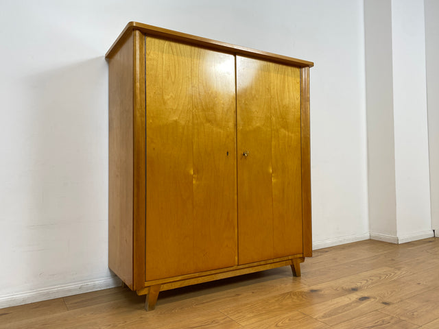 WMK I Formschöner heller Mid-Century Wäscheschrank mit innenliegenden Schubladen I Schrank Wardrobe Highboard Kommode Wäschekommode Schuhschrank Flurschrank Vintage 50er 60er Berlin Bremen Frankfurt