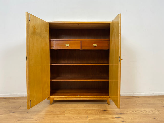 WMK I Formschöner heller Mid-Century Wäscheschrank mit innenliegenden Schubladen I Schrank Wardrobe Highboard Kommode Wäschekommode Schuhschrank Flurschrank Vintage 50er 60er Berlin Bremen Frankfurt