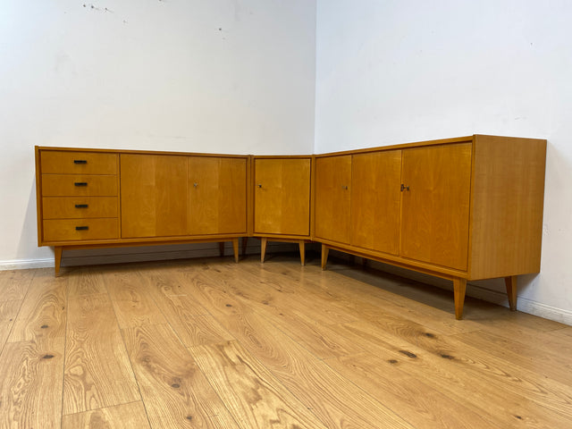 WMK I Versand 85€ I Stilvolles helles Mid-Century Sideboard mit Schubladen von VEB Südthüringer Möbelwerken, 1965 I Kommode Schrank Anrichte TV Bank Lowboard Cabinet 60er Vintage DDR Berlin Köln Trier