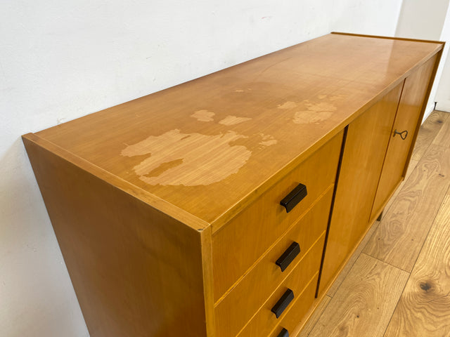 WMK I Versand 85€ I Stilvolles helles Mid-Century Sideboard mit Schubladen von VEB Südthüringer Möbelwerken, 1965 I Kommode Schrank Anrichte TV Bank Lowboard Cabinet 60er Vintage DDR Berlin Köln Trier