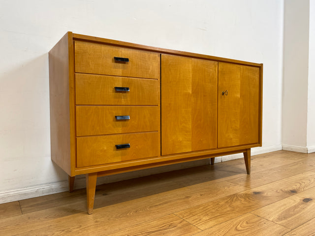 WMK I Versand 85€ I Stilvolles helles Mid-Century Sideboard mit Schubladen von VEB Südthüringer Möbelwerken, 1965 I Kommode Schrank Anrichte TV Bank Lowboard Cabinet 60er Vintage DDR Berlin Köln Trier