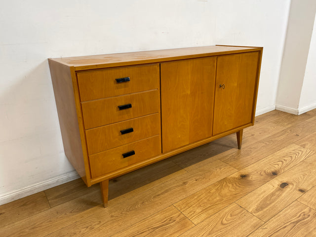 WMK I Versand 85€ I Stilvolles helles Mid-Century Sideboard mit Schubladen von VEB Südthüringer Möbelwerken, 1965 I Kommode Schrank Anrichte TV Bank Lowboard Cabinet 60er Vintage DDR Berlin Köln Trier