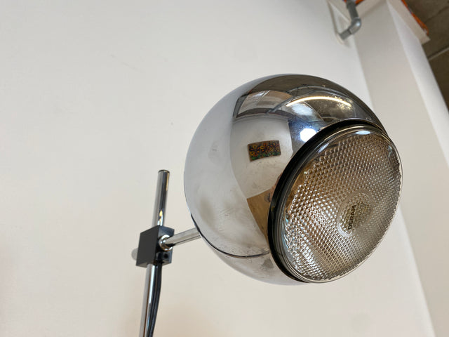 WMK I Zeitlos schöne & höhenverstellbare Space Age Designer Stehlampe von Staff aus Chrom mit neigbarem Ballonschirm I Lampe Stehleuchte Leselampe Leuchte Stativlampe Lamp 70er Vintage Berlin Hamburg