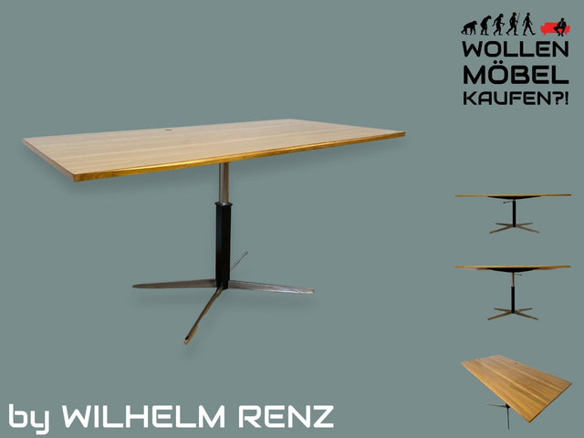WMK I Stilvoller höhenverstellbarer 70er Jahre Designer Tisch von Wilhelm Renz I Esstisch Couchtisch Küchentisch Mittelfußtisch Schreibtisch Beistelltisch Coffee Table Vintage Berlin Leipzig Hamburg