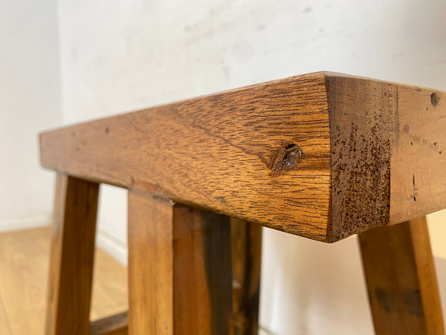 Boatwood by WMK # Schöne kleine 50cm lange Bank aus altem Bootsholz, ein handgefertigtes Unikat aus massivem Teakholz # Sitzbank Holzbank Küchenbank Gartenbank Bench Hocker Sitzhocker Stuhl Holzhocker