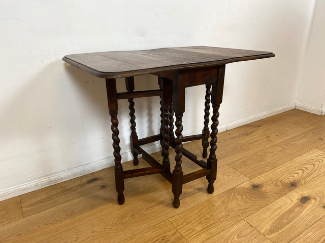 WMK # Niedlicher kleiner antiker Klapptisch aus Dänemark aus Eichenholz , praktisch und gut erhalten I niedriger Esstisch Salontisch Beistelltisch Konsole Spieletisch Table Vintage Berlin Bernau Köln