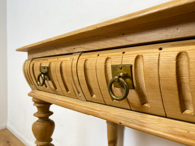 WMK I Wunderschöner kleiner antiker Nähtisch I Vollholz mit Schubladen und handgedrechselten Füßen I Nähkommode Kommode Beistelltisch Flurkommode Weichholz Biedermeier Vintage Berlin Regensburg Bremen