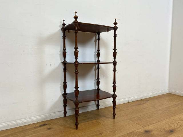 WMK I Elegantes und sehr filigranes kleines antikes Regal aus Dänemark, Vollholz mit feinen Drechslerarbeiten I Holzregal Bücherregal Küchenregal Säulenregal Gründerzeit Vintage Berlin Bonn Regensburg